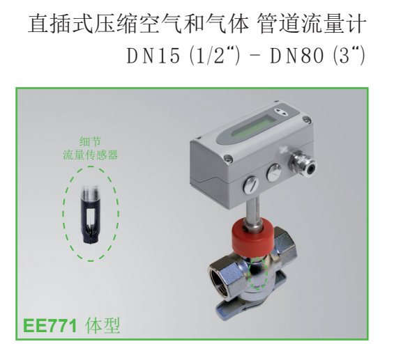 奧地利E+E EE771直插式壓縮空氣和氣體、管道流量計